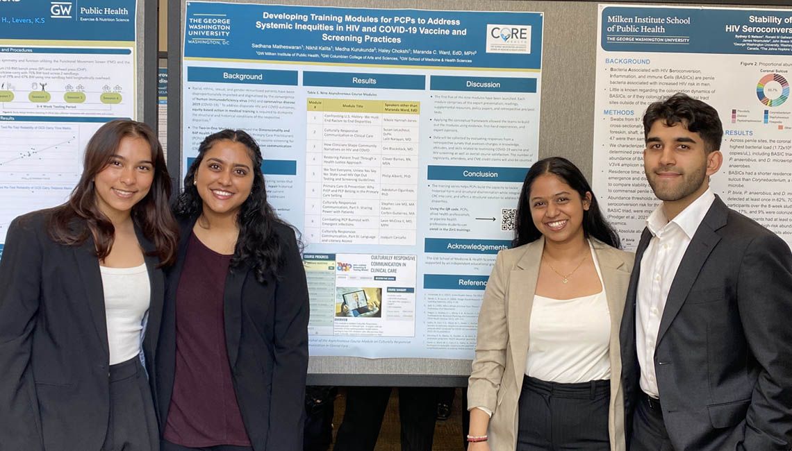 students with their research posters